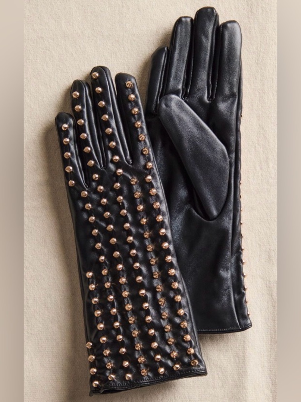 NWT Free People All Over Studded Leather Gloves. Genuine buttery soft leather